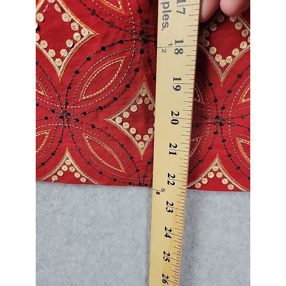 Talbots Cotton Red Geometric Embroidered Side Zip A Line Skirt Women's Plus 16 - Picture 9 of 12